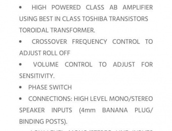 Active Subwoofer Features